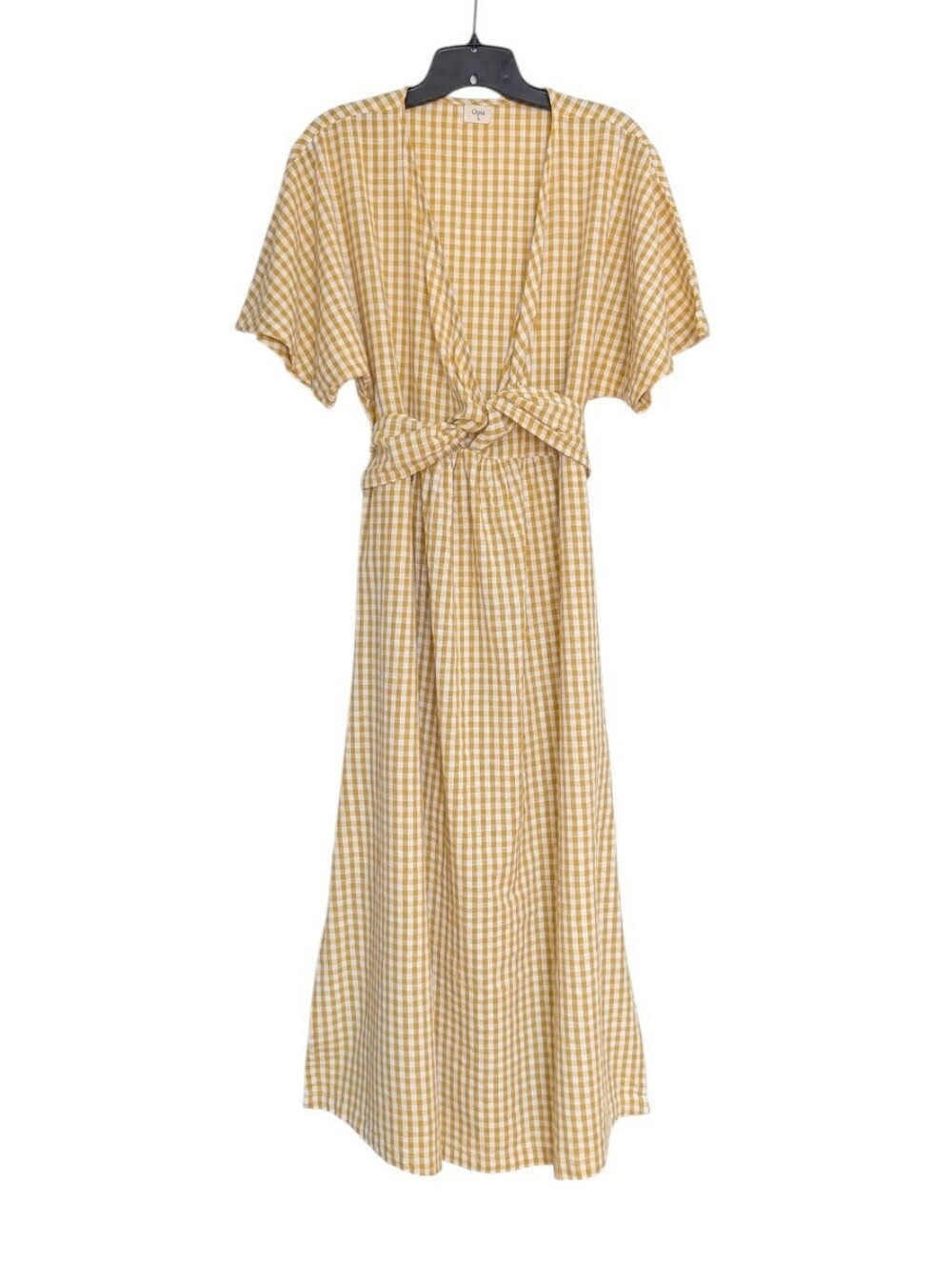 Opia Yellow Gingham Maxi Dress